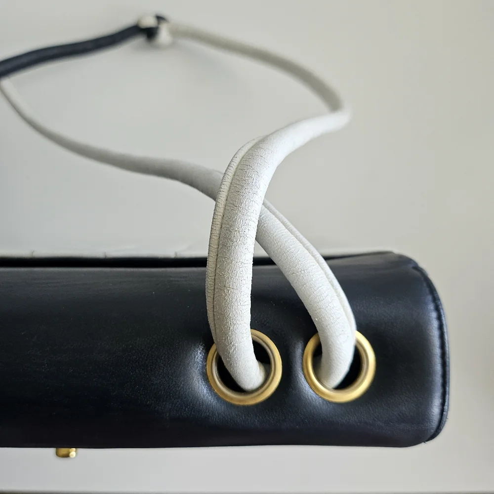 Chanel Dark Navy & White Mademoiselle Flap Bag